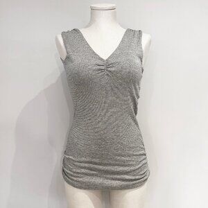 Michael Stars Tunic Tank Top Grey Womens Size OS Ruching Shimmery Stretchy…